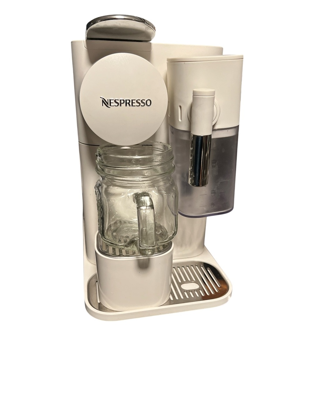 Nespresso White Espresso Machine with Built-In Milk Frother